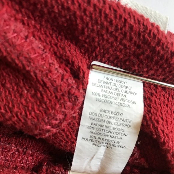 LUCKY BRAND red knit open drape cardigan sweater - Picture 6 of 7